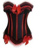 Corsete preto e Vermelho Laço