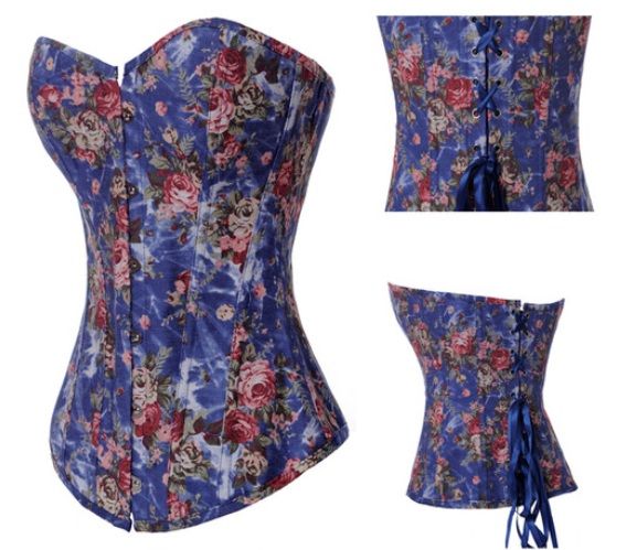 Corsete Jeans com detalhes