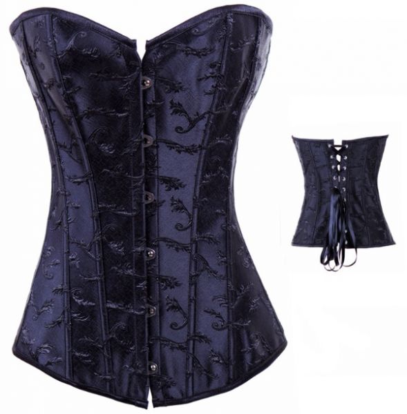 corsete azul com detalhes